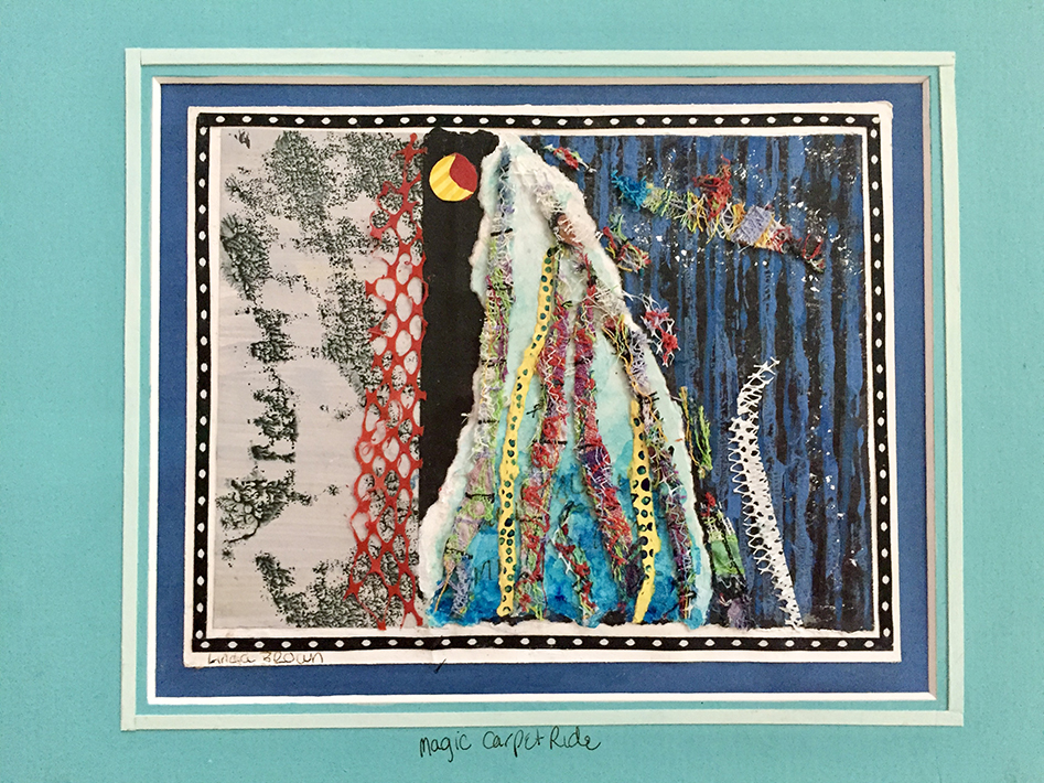 “Magic Carpet Ride”, Collage, 5 ½” x 7 ¼”