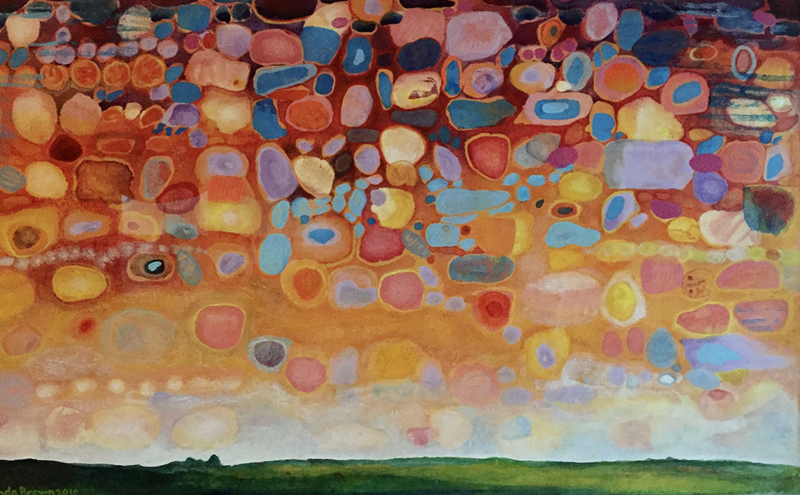 Popsicle Skies, acrylic painting, 28½” x 17½”