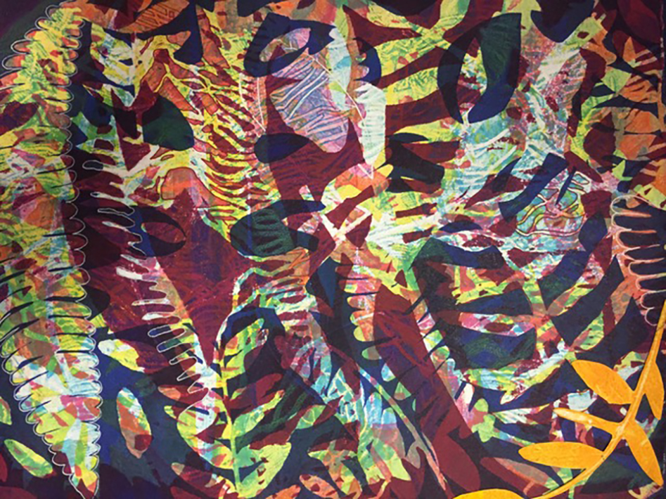 “Wiggle II”, monoprint, 14” x 11”