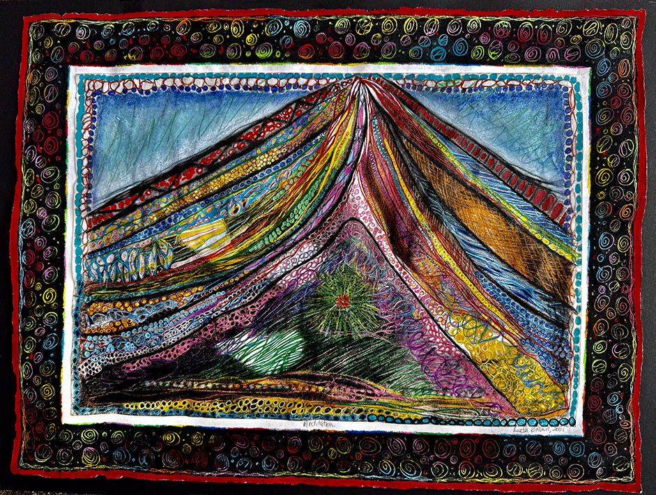 “Meditation”, oil pastel, colored pencil and charcoal, 22 ¼” x 16 ½”