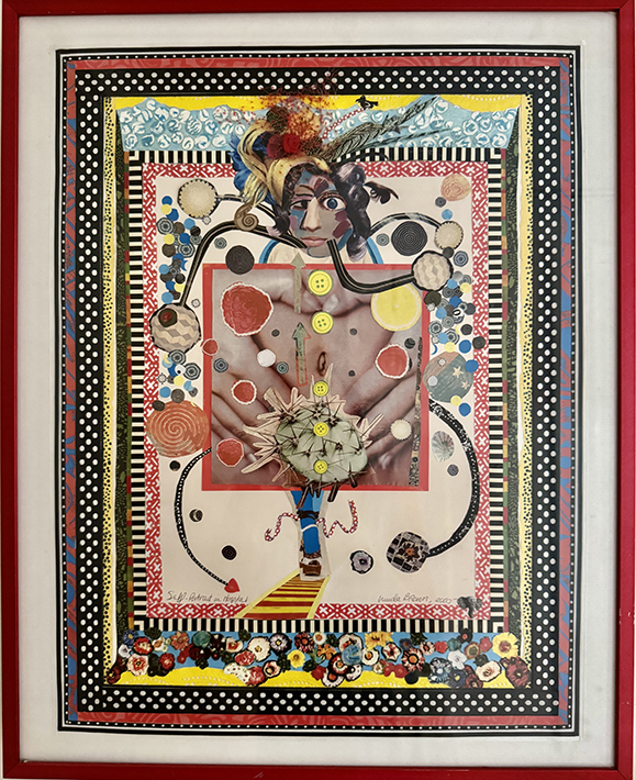“Self-Portrait in Hospital”, 20 ½” x 16 ½”, collage